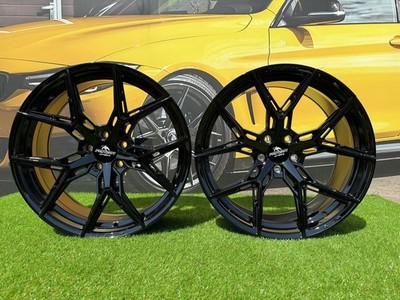 4X R20 Zoll 5X112 Forzza Gravity Schwarz Glänzend Räder : Für für Audi