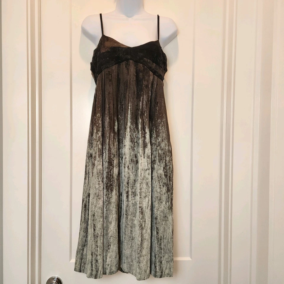 Vestido Babydoll Maeve Anthropologie Marrón Verde 6 Y2K Whimsigoth Fairygrunge Gótico Foto 2 de 4