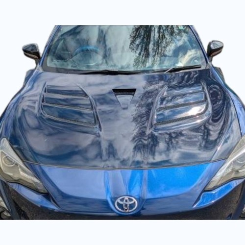 VARIS Carbon Fiber Cooling Hood Vent Candy Blue Painted Toyota 86 ZN6 Bonnets