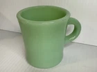 @ Vintage Fire-King Jadeite Green Glass Oven Ware C Handled MCM Coffee Mug 3.5”