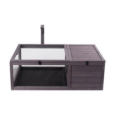 Wooden Tortoise Habitat w/ 2 Rooms, Cedar, Indoor Outdoor Reptile House