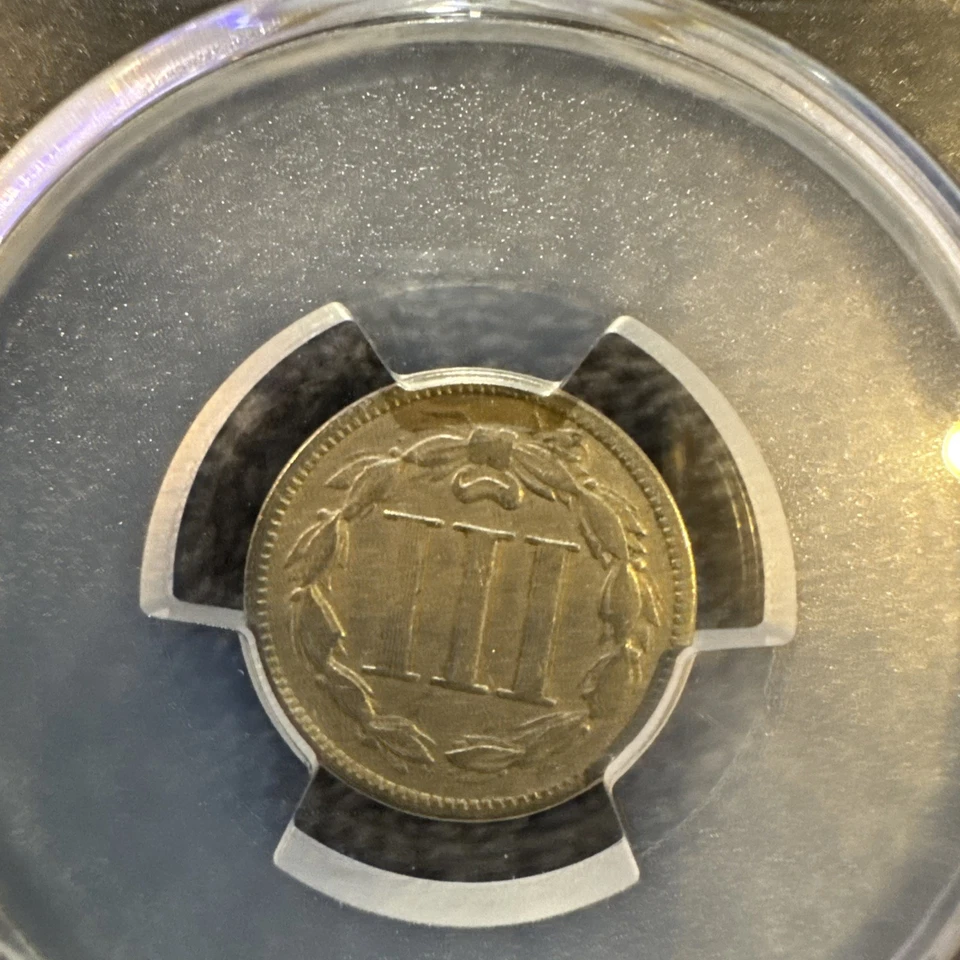 1866 PCGS Genuine Cleaned VF Detail Three Cent Nickel Coin - Image 4 of 4