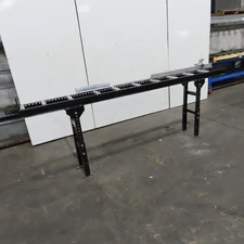9" Width Band Saw Material Run Out Roller Conveyor W/ Stop 10'