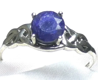 💙Ring Saphir 925 Silber Gr. 17,5 (55) facettiert rund filigranes UNIKAT 💙 - Bild 1 von 4