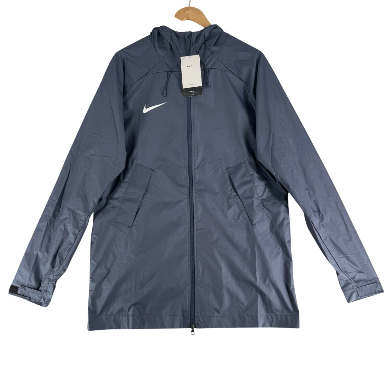Nike Men's Navy Mock Neck Outdoor Full Zip Windbreaker Jacket Size M