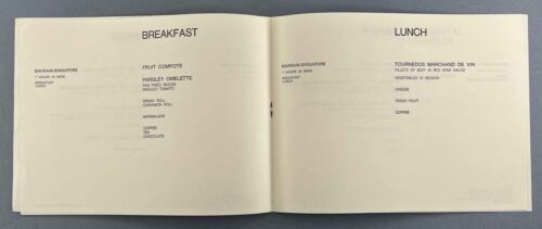 QANTAS VINTAGE AIRLINE MENU LONDON - BAHRAIN - SINGAPORE - SYDNEY ERIC MINCHIN - Picture 3 of 3