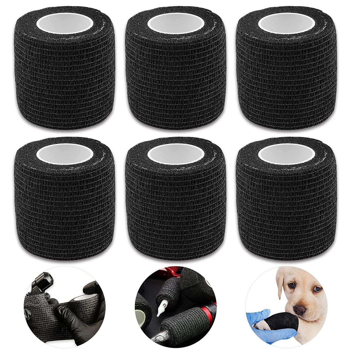 HOINCO Tattoo Maschine Cover Set – 200 Stück Hüllen + 6 Rollen Griffband, Wasserdicht, Rutschfest, Für Tattoo Stifte