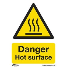 Image of Sealey Warning Safety Sign - Danger Hot Surface - Self-Adhesive Vinyl - SS42V1