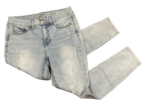 Seven7 Tummyless High Rise Skinny Jeans Light Wash Distressed Stretch Denim 10 - Bild 17 von 18