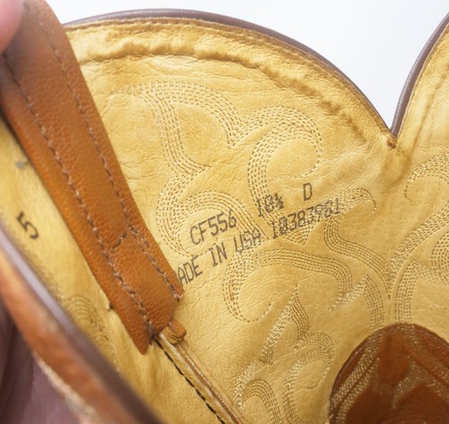 Herren Tony Lama 10,5 D Erdnuss Krokant Vollschaft Strauß Cowboy Stiefel HINWEISE LESEN - Bild 12 von 13