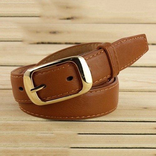 Women Leopard Black Leather Pin Buckle Strap Waist Belt Jeans Pants Waistband L - Picture 7 of 19