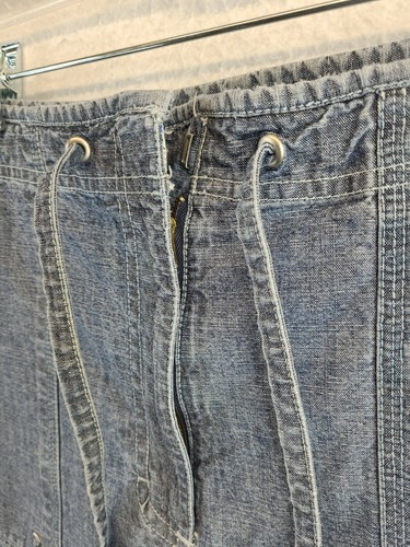 Vintage Faded Glory Womens 10 Blue w/Drawstring Denim Capri Pants - Picture 5 of 11