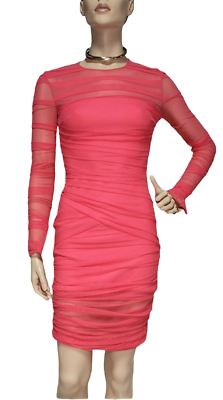 New Versace Fuchsia Pink Tulle Bodycon Dress 44 - 8 | eBay