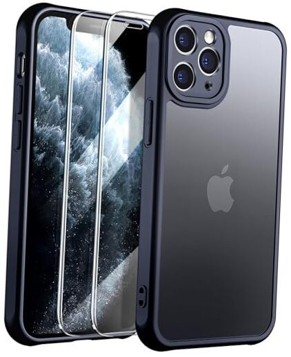 [3 in 1 for iPhone 11 Pro Max Case, [Anti-Yellowing] [Military-Grade Black