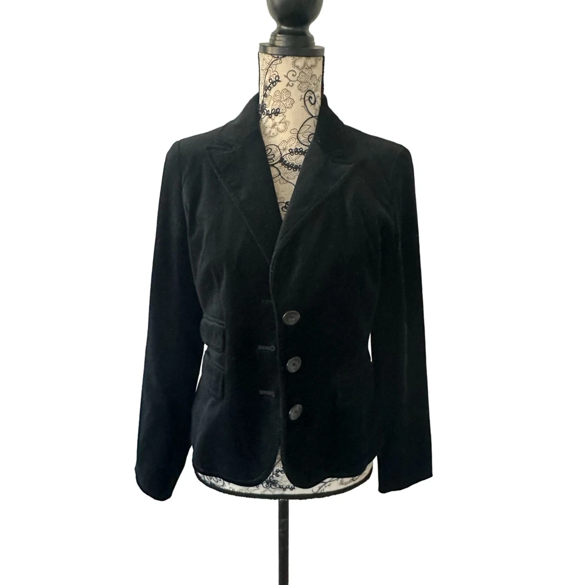 ANN TAYLOR LOFT Black Velvet Blazer Jacket Size 8P | eBay