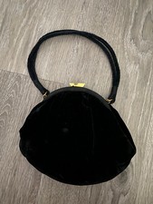 Vintage Black Velvet Clutch Purse