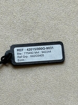Authentic OEM Vacheron Constantin Malte 42015/000G Watch Hang Tag