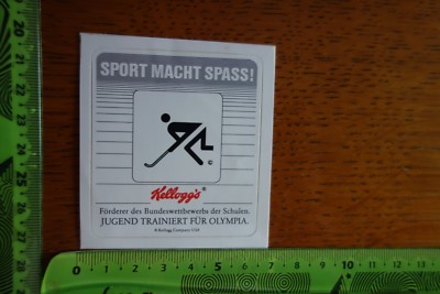Alter Aufkleber Sport Piktogramm KELLOGG's Hockey Eishockey
