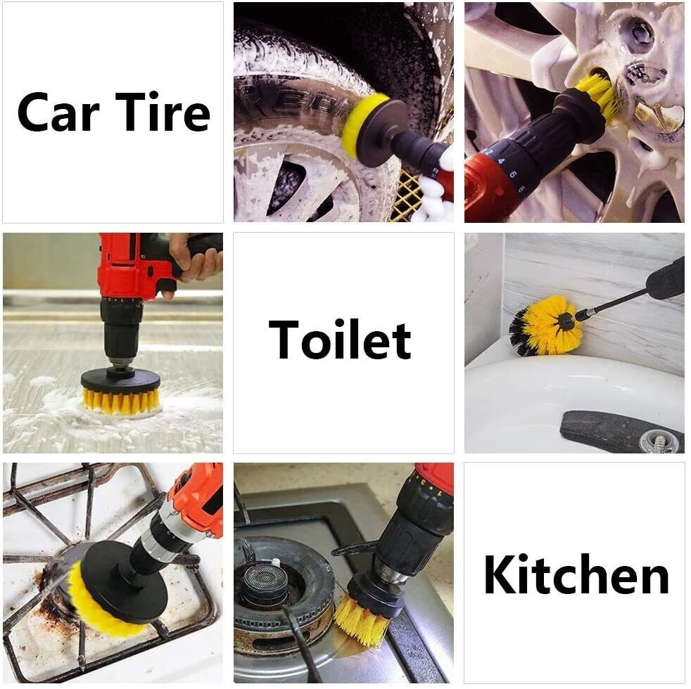 Drill Brush Set Power Scrubber Drill Attachments For Carpet Tile Grout