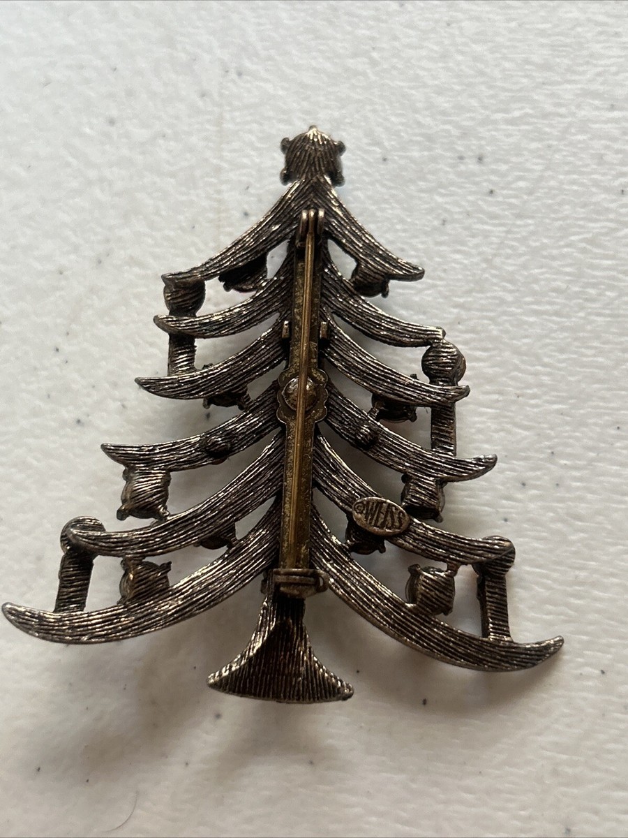 Vintage Weiss Signed Christmas Tree with Candles Fruit Salad Vintage Weiss Signed Christmas Tree with Candles Fruit Salad