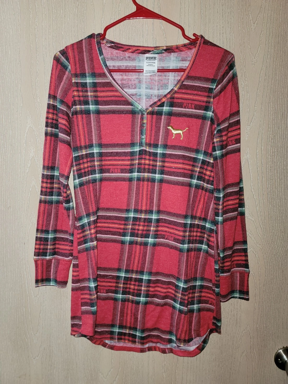 UNDERCOVER Pigiama lungo da notte Pink By Victoria Secret rosa glitter logo taglia small