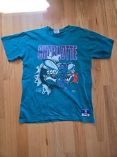 Vintage 1990s Breakthrough Charlotte Hornets Nutmeg T-Shirt Tee NBA Size Large