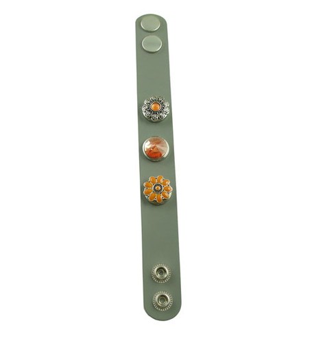 Lederarmband Butt-ons/Dekorknöpfen/Chunks 18,5-20,5 cm, Farbwahl - Bild 5 von 6