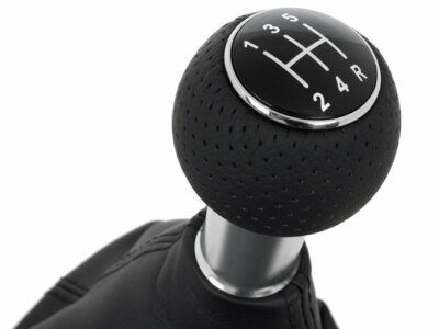 Schaltknauf Schaltmanschette Schwarz 5-Gang = R Rechts unten für Audi A4 8E B6