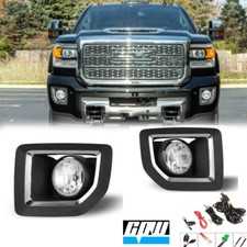 Fog Lights Wbezelwiringswitch Kit Pair For 2015-2019 Gmc Sierra 2500hd3500hd