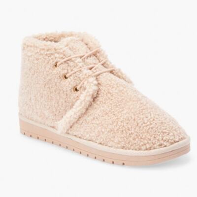 Just Fab Katie Lace-Up Fuzzies, Size 10