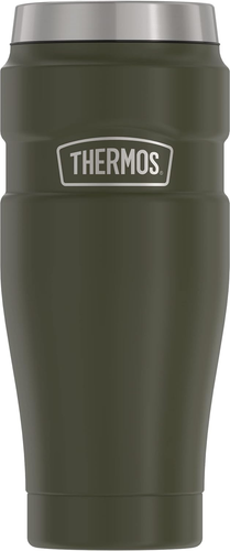 Stainless King Vacuum-Insulated Travel Tumbler, 16 Ounce, Army Green