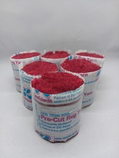 Vtg LeeWards 100 Virgin Wool Red Pre-Cut Latch Hook Rug Yarn Shade 231 Set Of 6