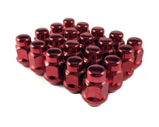 Lug Nuts Bulge Acorn 1/2" Nut 20 Pc Ford Mustang Red L