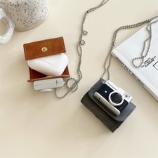 Camera PU Leather Case w/ Hanging Chain for Apple Airpods 2 Headphone USA Seller