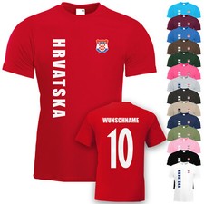 EM 2024 Kroatien Hrvatska T-Shirt Trikot Name Nummer Fußball Fan Team National