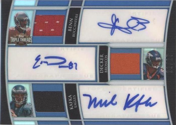 2010 Topps Triple Threads Arrelious Benn Eric Decker Mike Kafka #TTARC-13 - 1 of 2