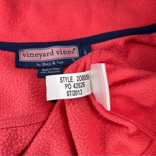 Vineyard Vines Pink Fleece Full Zip Up Vest with Pockets Size Large - Picture 7 of 8