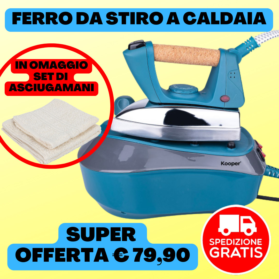 OFFERTA Ferro Stiro Caldaia 2000W 3.5Bar | Potente Vaporella 850ml