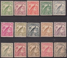 NEW GUINEA 1932-34  BIRD PARADISE (REDRAWN WITHOUT DATES ) SET 1d TO £1 MH / VFU
