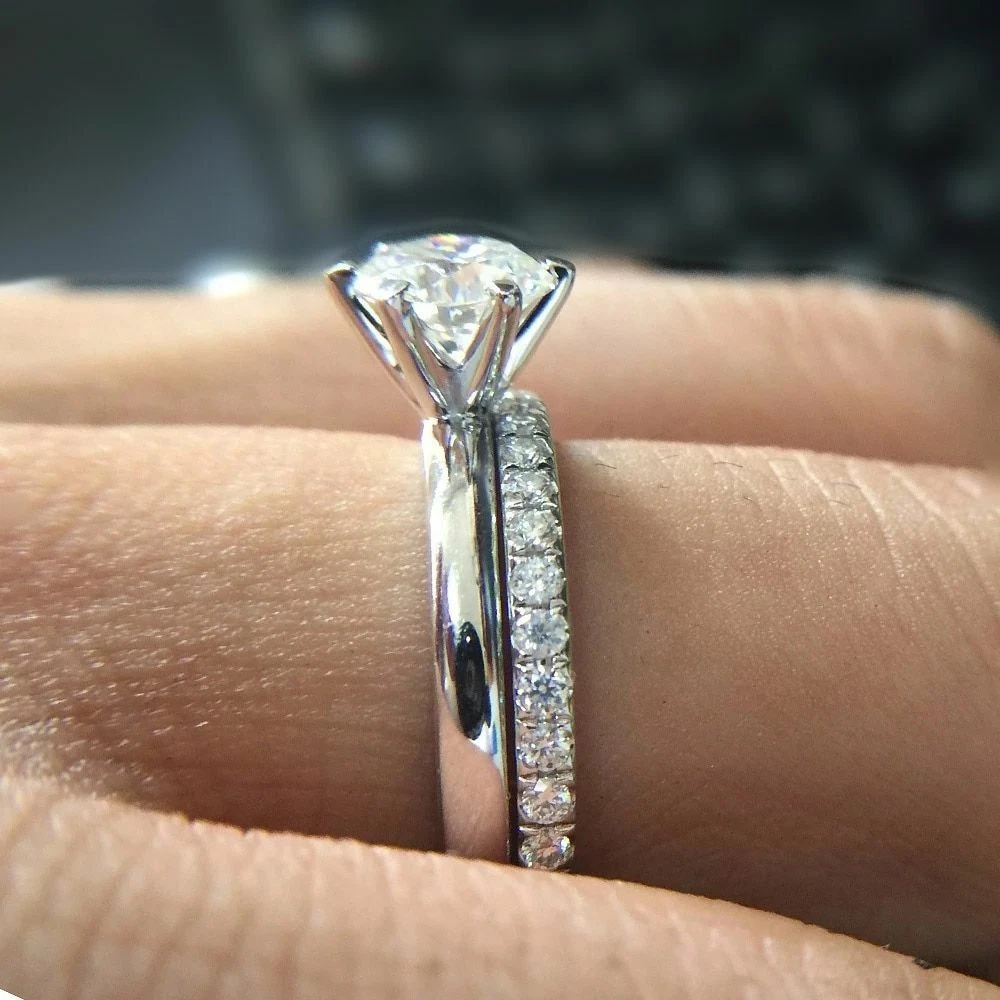 Wedding Ring Set On Finger