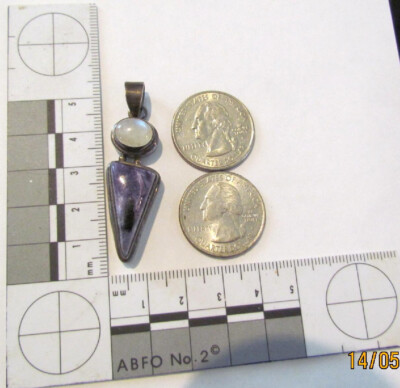 Atemberaubender Vintage 1980er Sterling Silber Mondstein Anhänger Charm ANSEHEN! ECHT