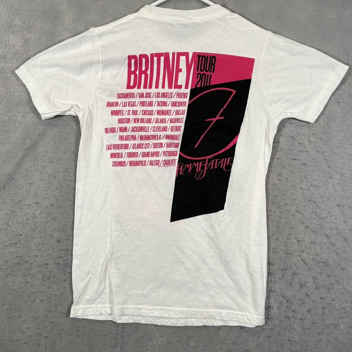 A1 Britney Spears Femme Fatale Tour 2011 Shirt Adult Small White