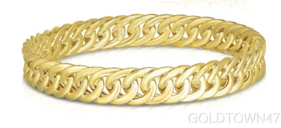 Eternity Bangle In 14k Yellow Gold Finish 11mm Slip On Bangle