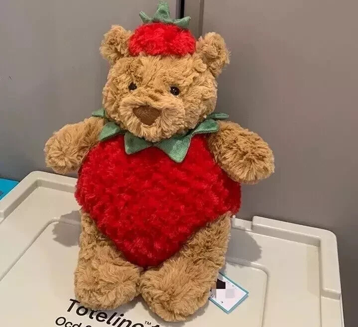 NWT Jelly Cat Bartholomew Bear Strawberry Doll Toy Stuffed Plush