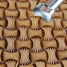 Axe Head Basket Weave Stamp, Leather Stamping Tool, Stainless Steel