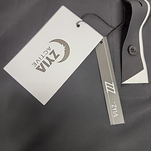 Zyia Polo Active Black Dress Shirt Sport Ventilation Collared XXL Golf Shirt NWT - Picture 3 of 9