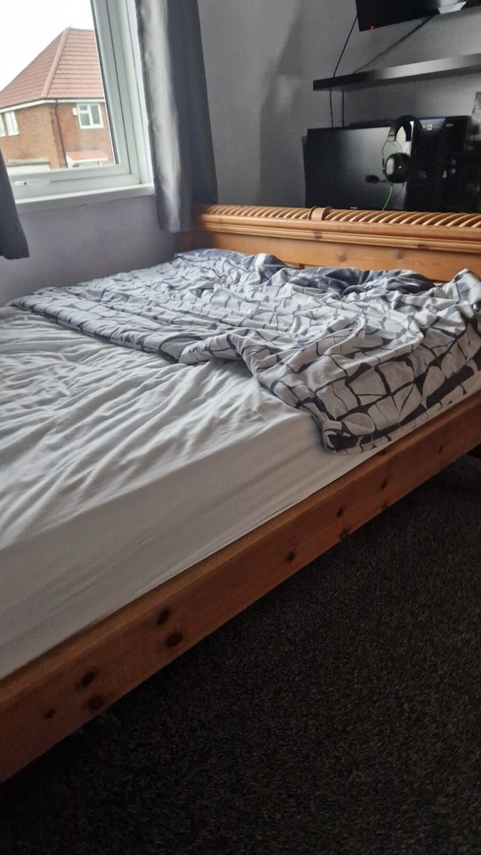 bed frame king size oak eBay