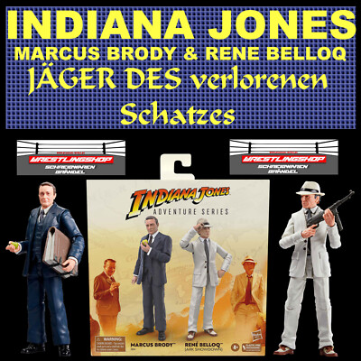 INDIANA JONES MARCUS BRODY & RENE BELLOQ HASBRO ADVENTURE SERIE 6 ACTIONFIGUR 2P