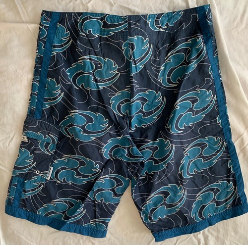 Vintage 90’s NIKE Gray Tag Swim Trunks Floral Navy Board Shorts Size M - Picture 2 of 7