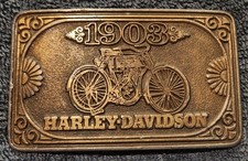 Belt Buckle Harley Davidson 1st Motorcycle 1903 by Spec Cast 1970s